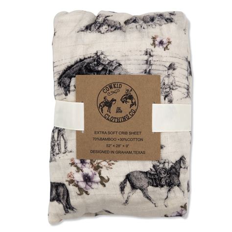 Western Serenity Bamboo Muslin Crib Sheet – Cowkid Clothing Company