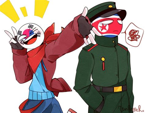 Countryhumans North Korea And South Korea Country Art Country