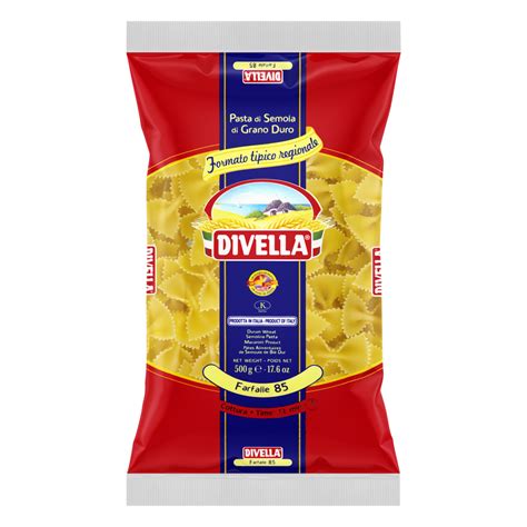 Macarrão de Sêmola Grano Duro Farfalle 85 Divella Pacote 500g Pão de