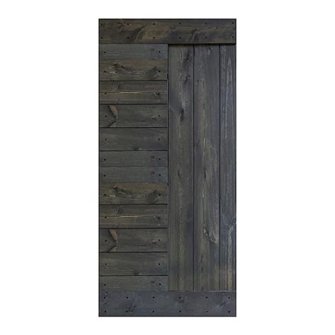 ISLIFE L Series 36 In X 84 In Carbon Gray Finished DIY Knotty Pine