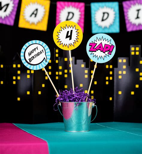 Superhero Party Decorations in Pink – 505 Design, Inc