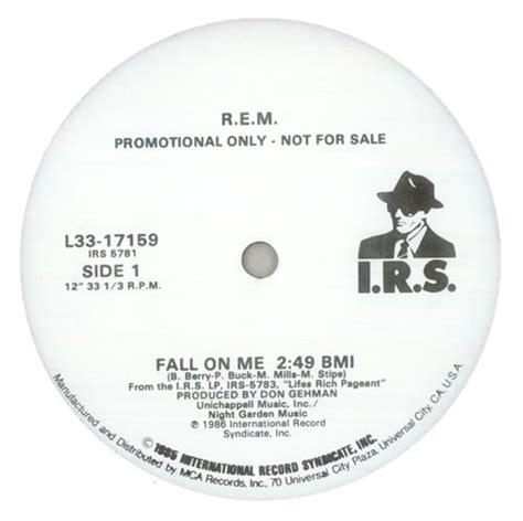 REM Fall On Me US Promo 12 Vinyl Single 12 Inch Record Maxi Single