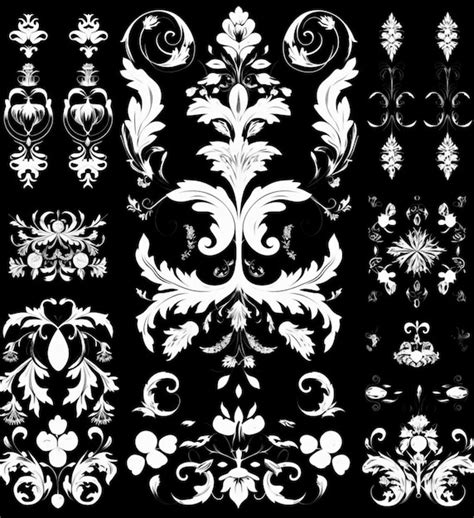 Una Imagen En Blanco Y Negro De Un Conjunto De Dise Os Decorativos