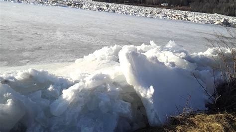 Ice Jam On The St John River New Brunswick Youtube