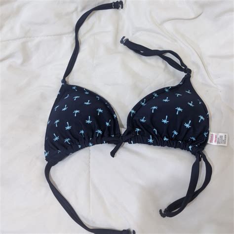 Navy Blue Triangle Bikini Top Women S Fashion Swimwear Bikinis