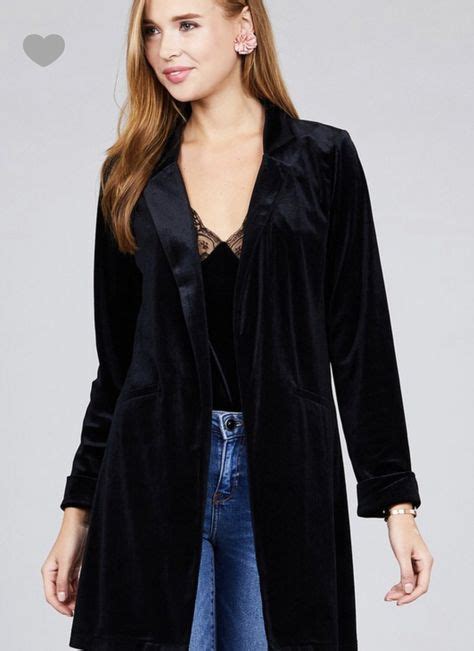 Durango Velvet Blazer Black Velvet Jacket Outerwear Women Long Jackets