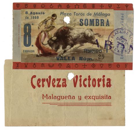 Lot Detail Ernest Hemingway S Own Bullfighting Ticket And Schedule