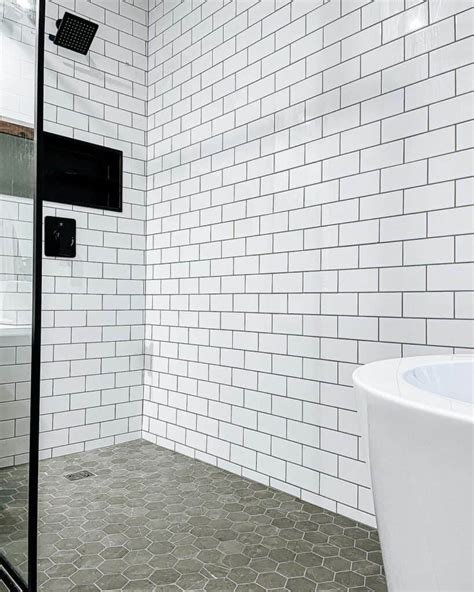 Spacious Walk In Shower With Grey Hexagonal Floor Tiles Soul Lane