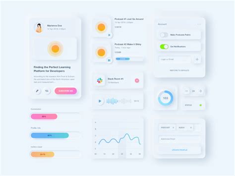 Neumorphism Ui Kit Free Sketch Resource Sketch Elements