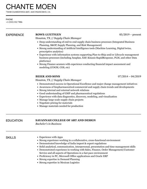 Supply Chain Manager Resume Examples Wherebackgammonsetupbe