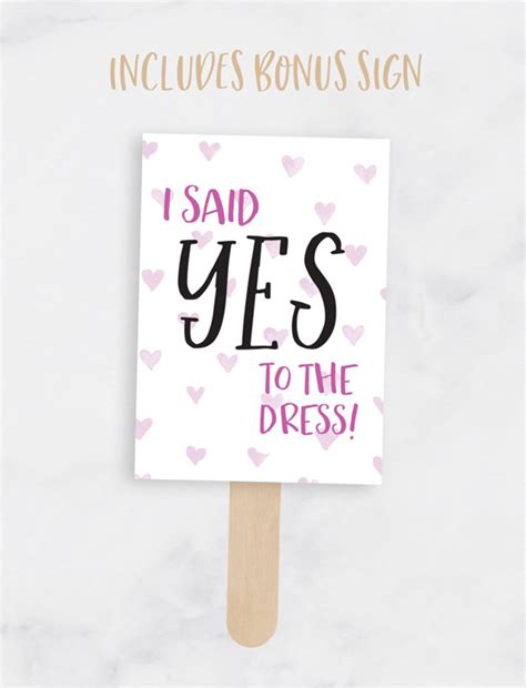 Printable Say Yes To The Dress Signs Wedding Dress Shopping Etsy