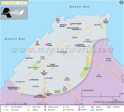 Cities In Kuwait Kuwait Map With Cities