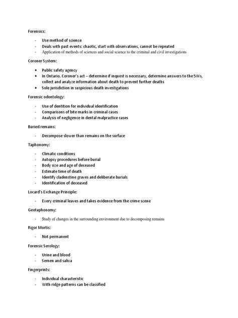 Forensics Study Notes Forensic Science Forensics