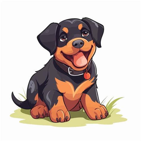 Ilustraci N Vectorial De Un Perro Rottweiler Muy Bonito Vector