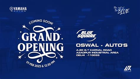 Yamaha Blue Square Grand Opening L Oswal Auto S Invitation