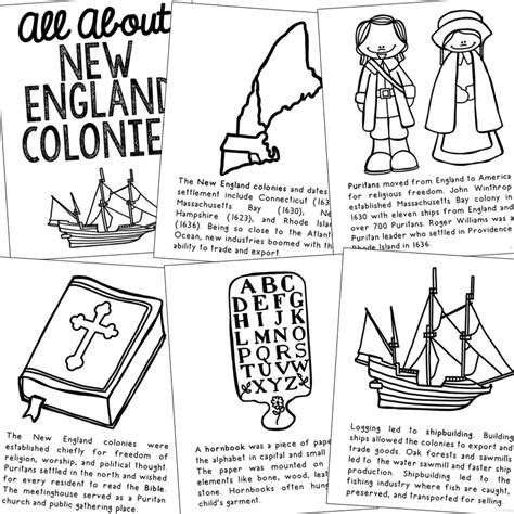 Colonial America Unit Study Coloring Page Book Printables Etsy