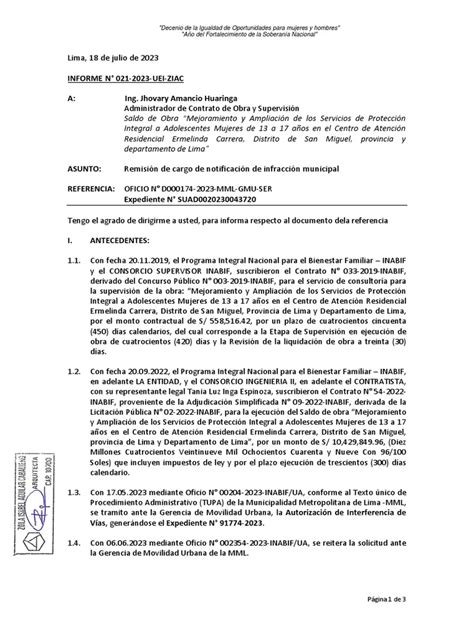 Informe N 021 2023 Uei Ziac Interferencia Mml Pdf