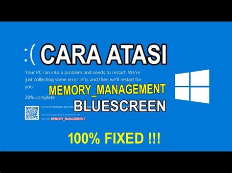 Cara Mengatasi Bluescreen Memory Management Di Windows 10 YouTube