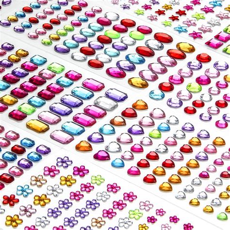 1200 PCS Gem Strass Autocollants Auto AdhÉSif Bling Bijoux