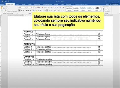 Como Fazer Lista De Figuras E Tabelas No Word Printable Templates Free