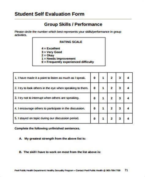 Free 9 Sample Student Evaluation Forms In Ms Word Pdf