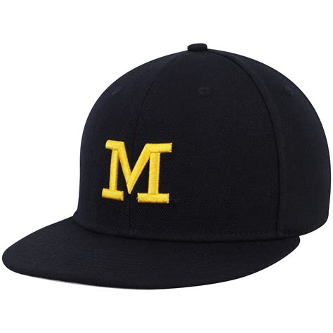 Michigan Wolverines Jordan Brand Harbaugh M True Fitted Hat - Navy