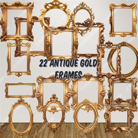 22 Antique Gold Frames Clipart Vintage Clip Art Graphics for Altered ...