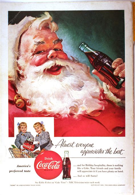 1955 Coca Cola Santa Claus Ad Coke Vintage Ad Christmas Etsy