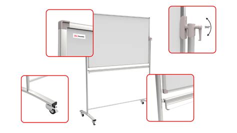 Tablica Mobilna Dwustronna Obrotowa Magnetyczna 180x120 Cm