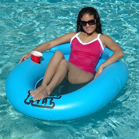 Inflatable Pink 'Chill Chair" Swimming Pool Floating Lounge Chair, 61 ...