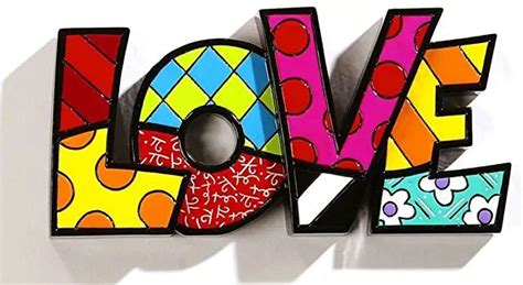 Romero Britto Letters Letter Wall Art Britto Art Word Wall Art