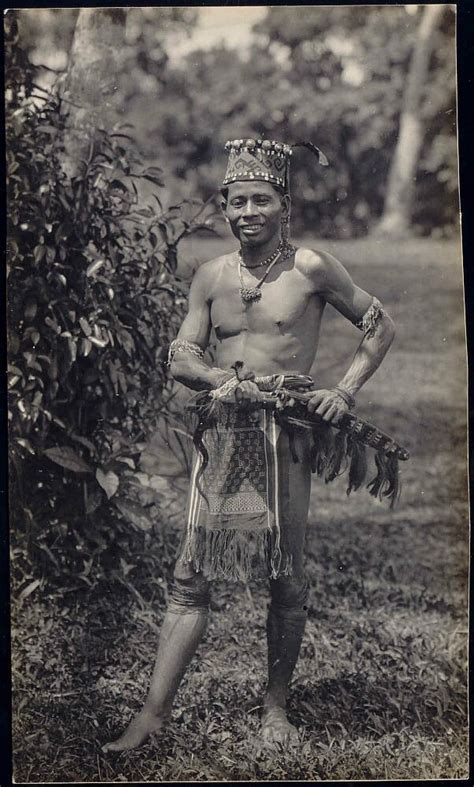 Malaysia Borneo Sarawak Dayak Armed Warrior 1920