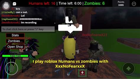 Roblox Humans Vs Zombies With XxxNoFearxxX YouTube