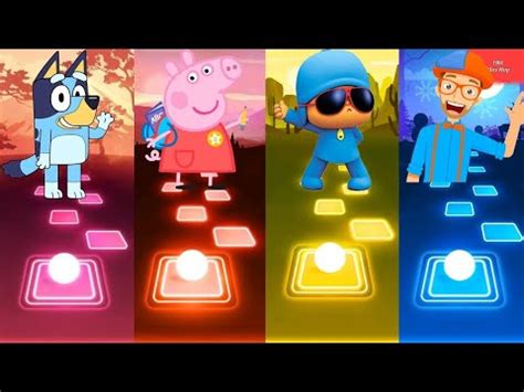 Bluey Bingo Peppa Pig Pocoyo Blippi Tiles Hop Youtube