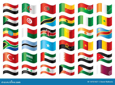 Wavy Flags Set Africa And Middle East Illustration 14751427 Megapixl