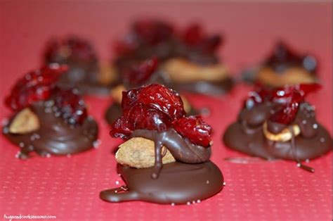almond cranberry chocolate clusters hugs  cookies xoxo