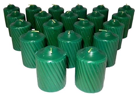 Green Pine Scented Votive Candles - Set of 20