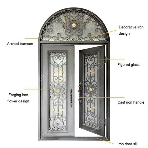 Best Outdoor Double Prehung Eyebrow Arched Top Wrought Iron Doors Chinaoutdoor Double Prehung