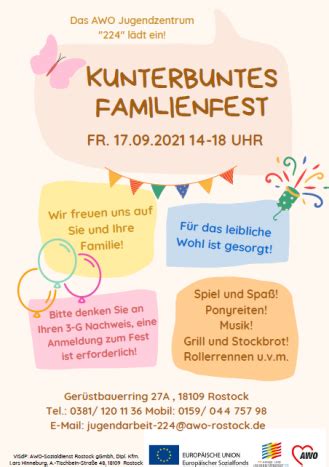 Kunterbuntes Familienfest Börgerhus Rostock Stadtteil und