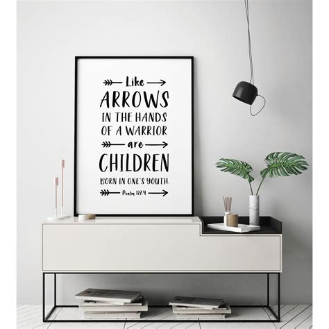 Bible Verse Printable Psalm 127 4 Like Arrows In The Hands Etsy