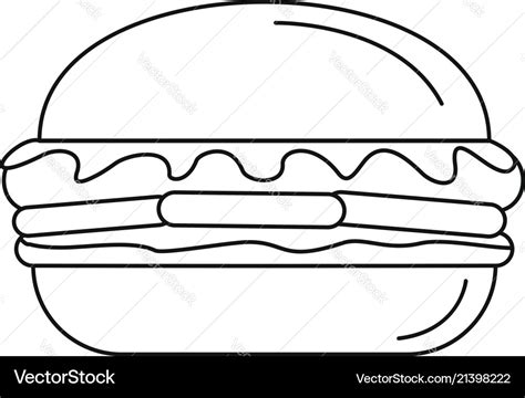 Fresh burger icon outline style Royalty Free Vector Image