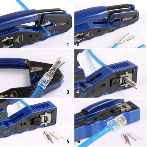 Brileine Lan Network Cable Tester Rj Crimp Tool Pass Through Ethernet