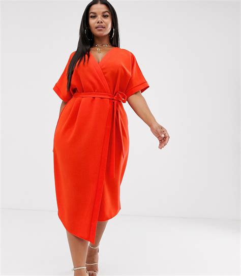 Asos Curve Curve Midi Wrap Dress