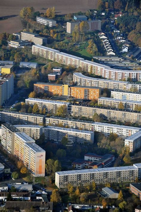 Luftaufnahme Gera Plattenbau Hochhaus Wohnsiedlung Im Ortsteil