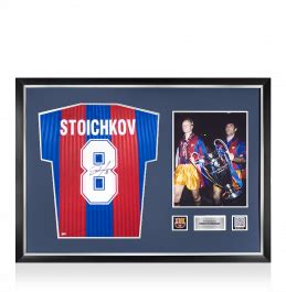 Hristo Stoichkov Official Fc Barcelona Back Signed And Framed Home