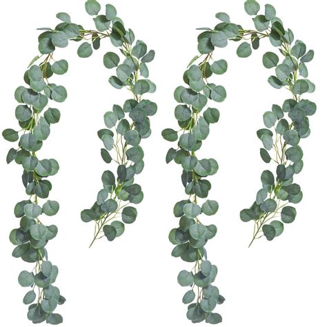 Coolmade Pcs Artificial Eucalyptus Garland Ft Faux Silk Greenery