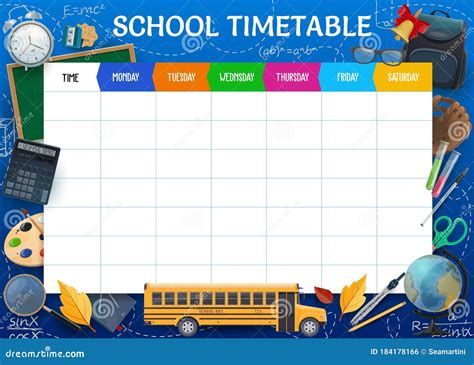 School Timetable Template Printable