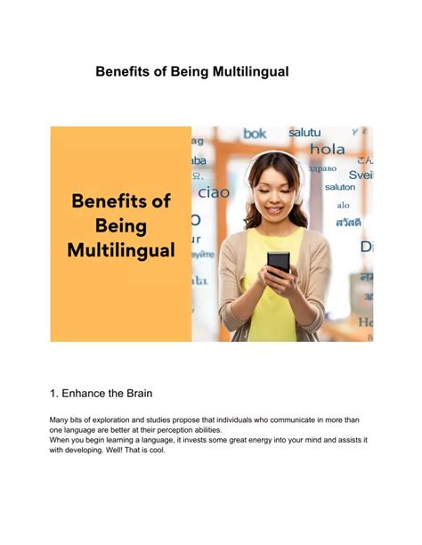 Ppt Benefits Of Being Multilingual Powerpoint Presentation Free