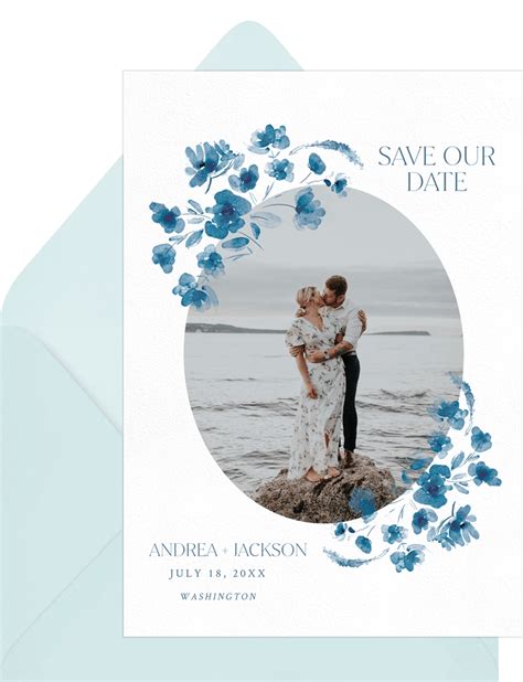 Monochrome Floral Wreath Save The Dates Greenvelope