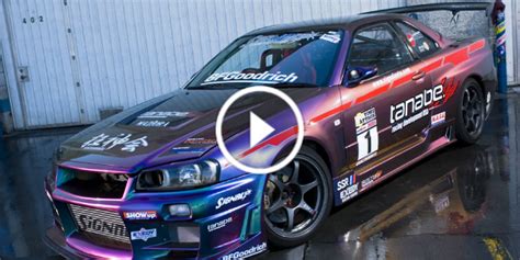 Fantastic Nissan Skyline Gtr R34 Drift At Wall Nj Formula D